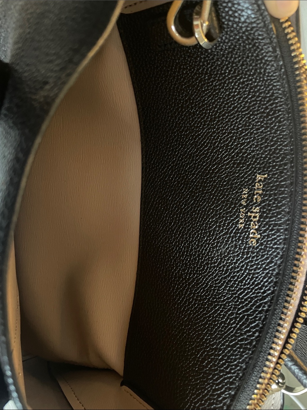 kate spade Black Pebbled Leather Tote with Heart Tag - Picture 3 of 4